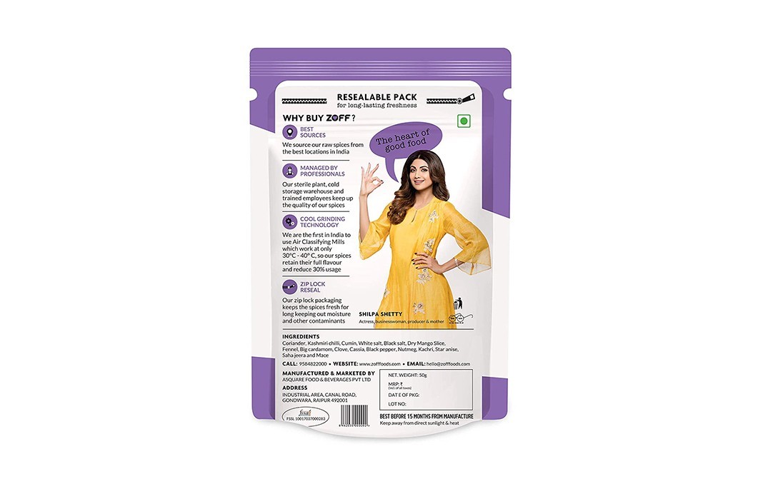 Zoff Pav Bhaji Masala    Pack  50 grams